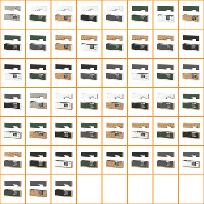 Zestaw Mebli Kuchennych Mokka Plus 2.4m Nowoczesny Zestaw Modułowy