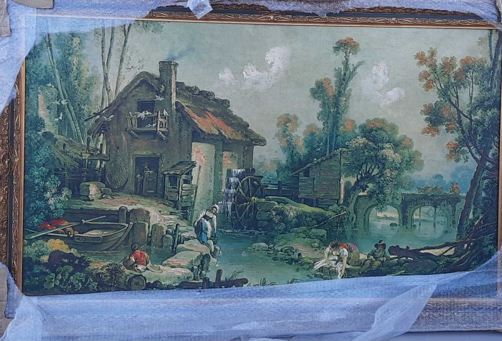 Quadro Paisagem do moinho de água