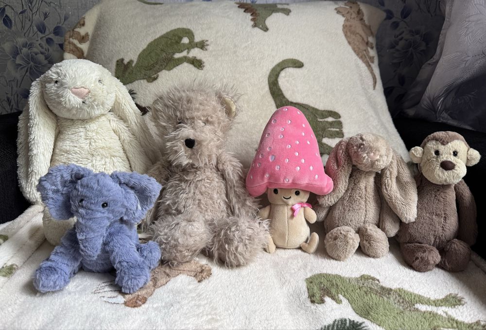 Іграшки Jellycat оригінал гриб грибочок мухомор мавпа ведмедик зайчик слон