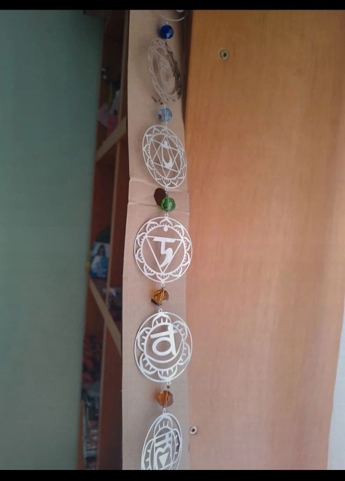 Cristal multifacetado e Pendente 7 Chacras