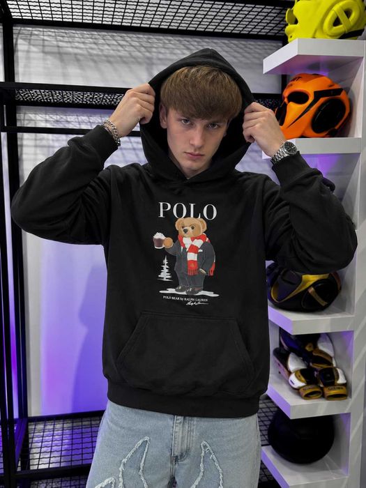 Ralph Lauren USA Bear Черное Худи - Ральф Лаурен Кофта
