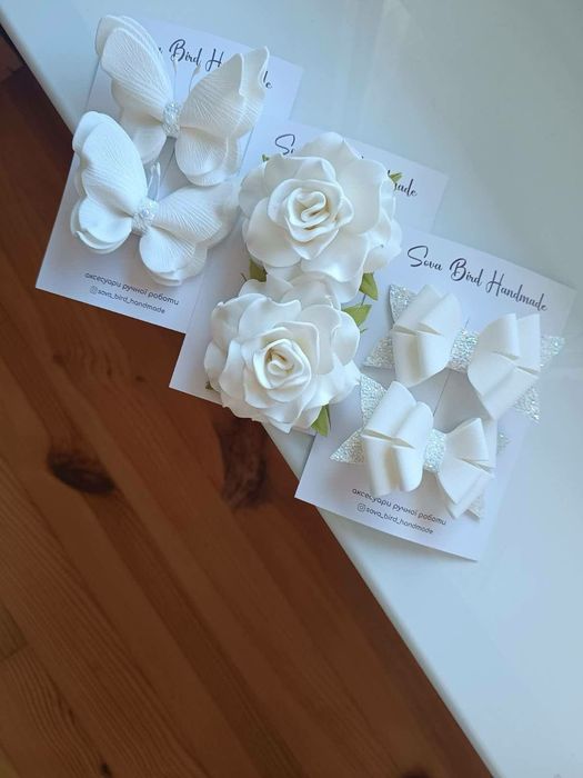 Резинки для волосся, бантики для волосся, заколки, обруч, прикраси