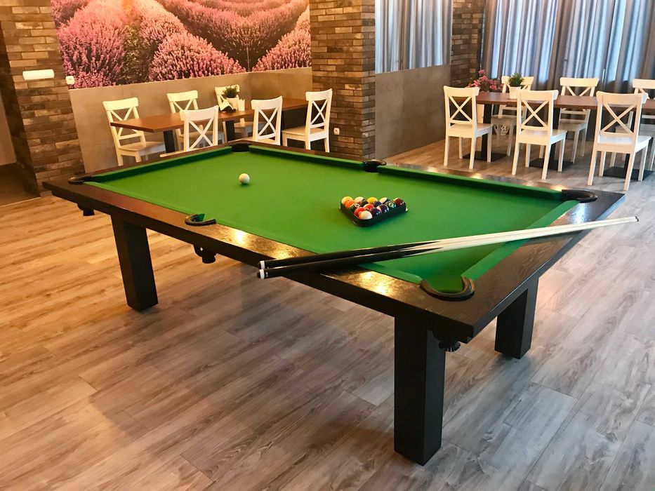 Stół Bilardowy HERMES 6 FT, noga prosta ( kosze skórzane, łuzy gumowe)