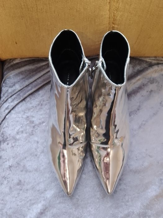 Srebrne botki Zara 37