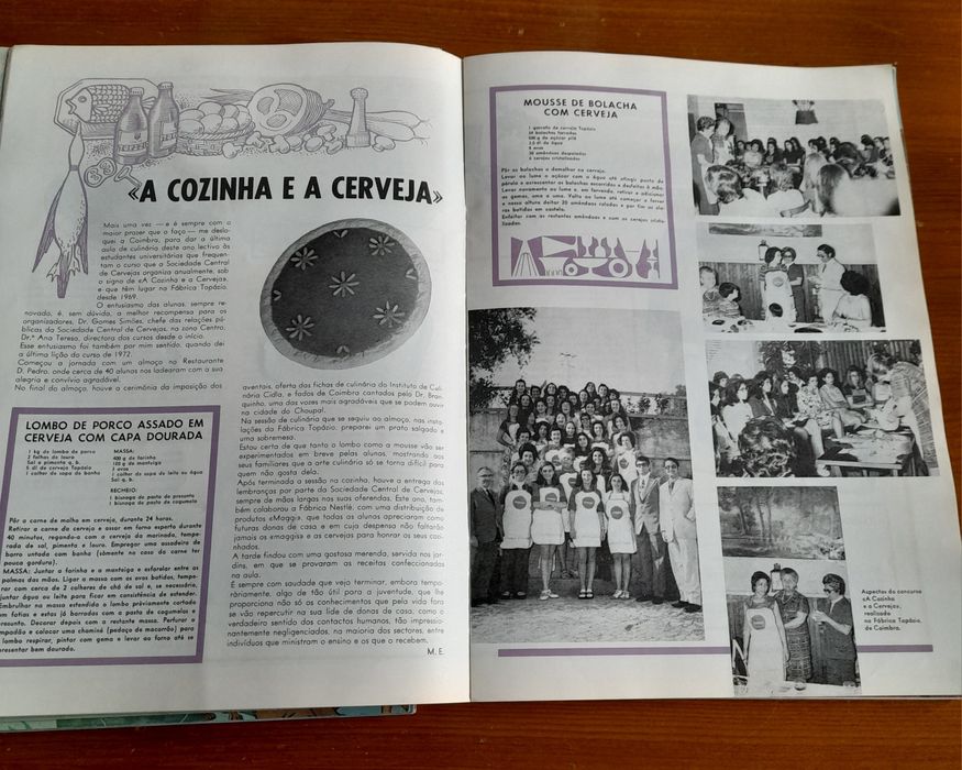 Vintage receitas culinária anos 70