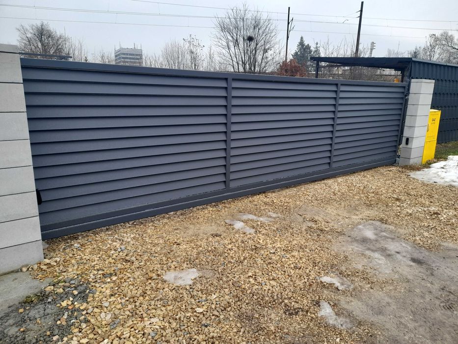 Brama przesuwna, ogrodzenia palisadowe, bramy,  ogrodzenia panelowe