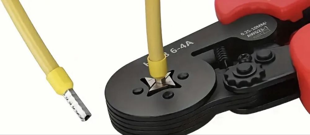 Alicate de cravar terminais inclui 1200 terminais