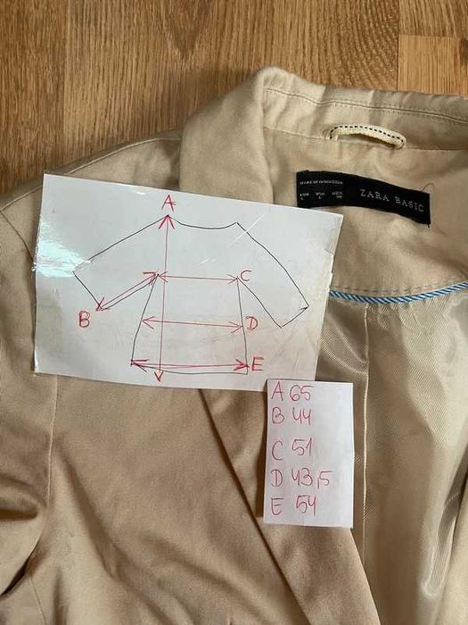 Zara zakiet marynarka krem m l 38 40 basic bez pastele