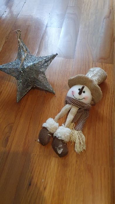 Enfeites decorações de natal azuis e prateadas