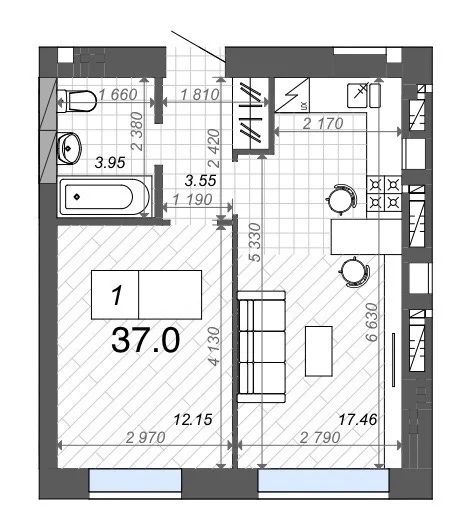 Однокімнатна AURA apartment в ЖК Нові метри центр