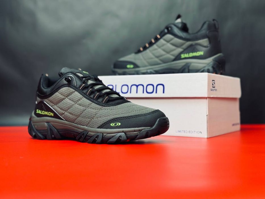 Деми кросовки Мужские кроссовки Саломон, Salomon WaterProof Саламон кожаные красавки Водонепроницаемые кросивки саломон Водооталкивающие кросивки