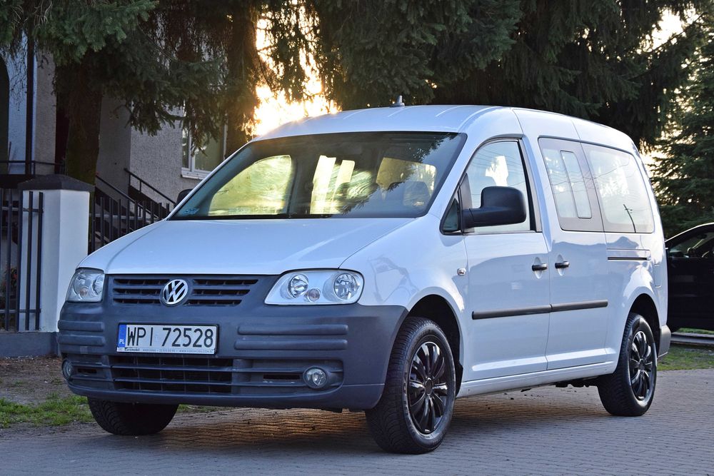 VOLKSWAGEN CADDY MAXI 1.6 MPI 102KM LONG Benzyna Klimatyzacja Elektryka 5-osób 2008
