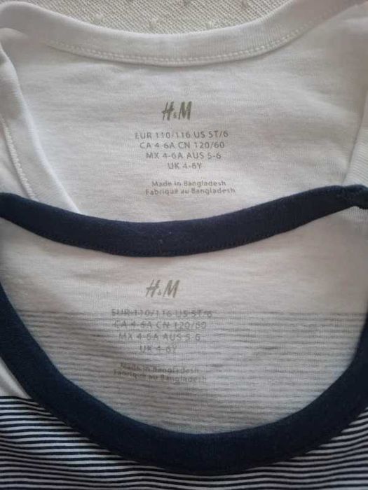 2 camisolas manga cava 4-6 anos H&M