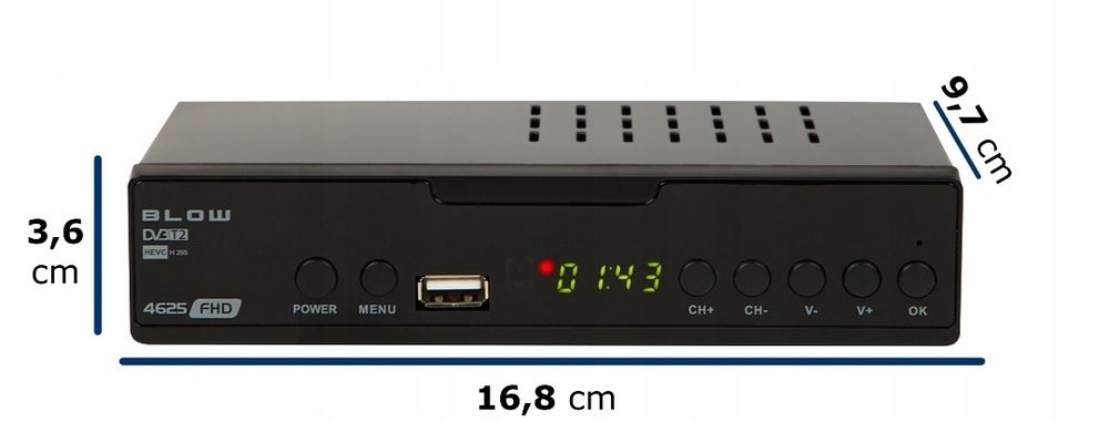 Tuner Dekoder DVBT2 TV Naziemnej DVB-T2/C HEVC H.265 HDMI USB PVR EPG