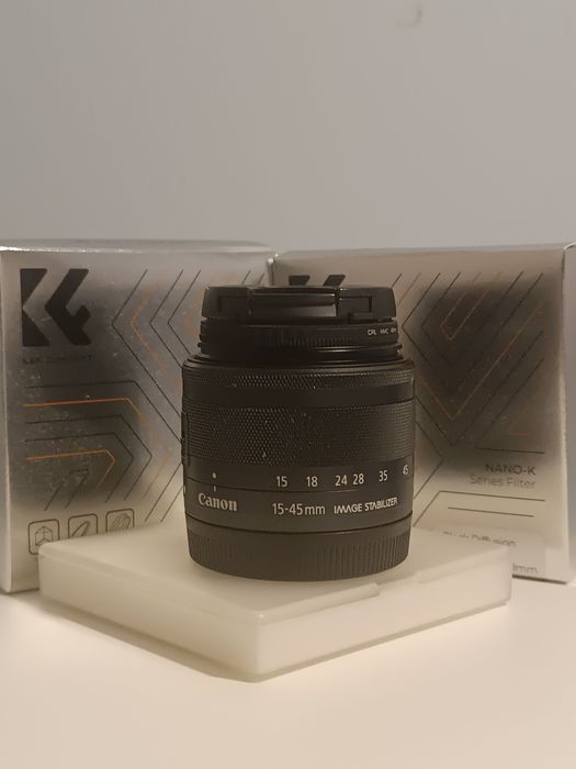 Canon Obiektyw 15-45 f3.5/6.3 plus filtry CPL i Black Diffusion 1/4