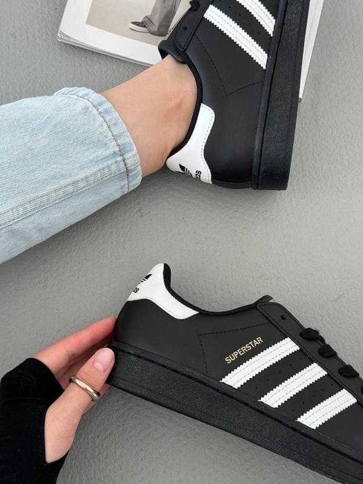 (БЕЗ ПЕРЕДОПЛАТИ) Adidas Superstar Black адідас суперстар чорні