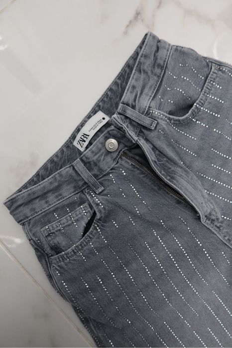 Трендові Джинси з стразами Zara gray 34 р.