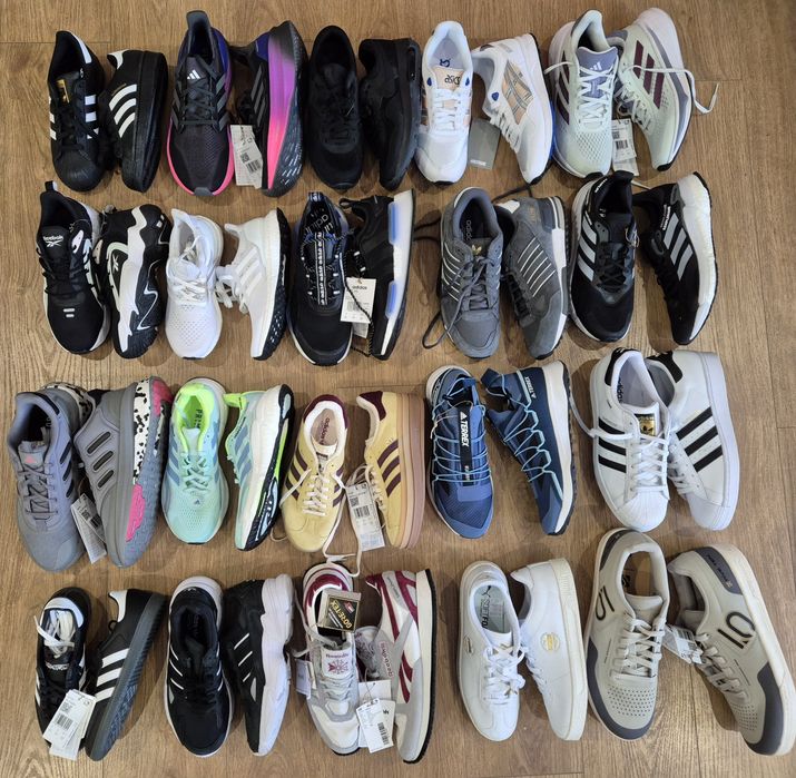 Кросівки оптом Adidas,  Reebok. Сток кроссовок Adidas опт. лоти спорт.