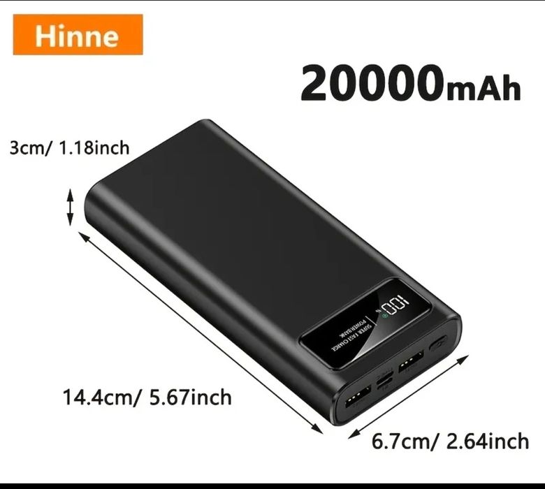 Портативний павербанк Hinne 10000/20000 мА·год з PD швидкою зарядкою