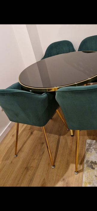 Cadeiras veludo verde esmeralda (conj 4)