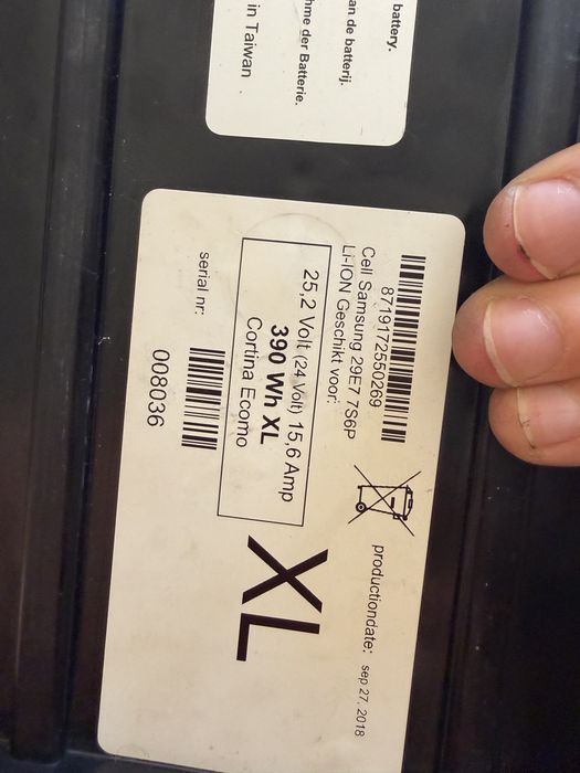 Bateria qwic 24V XL 390Wh