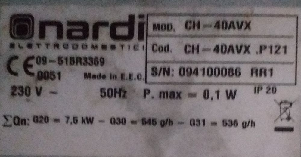 Placa para cozinhar alimentada a gás
