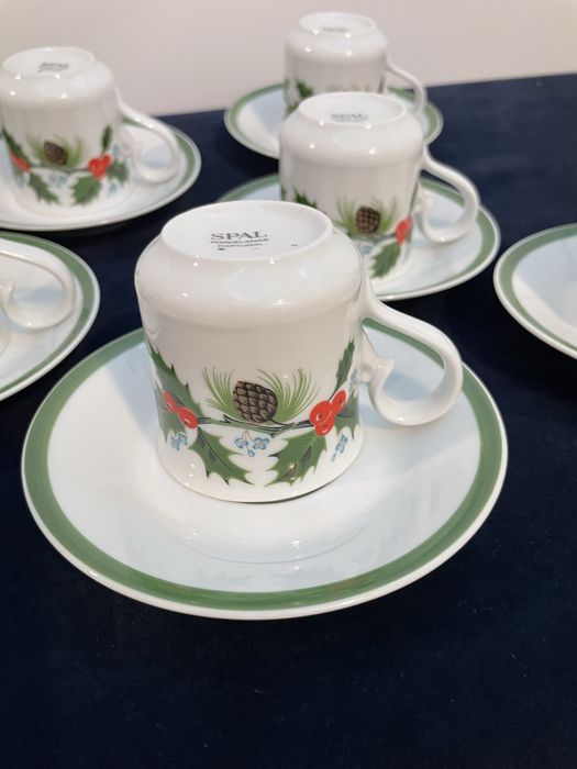 7 Chávenas café Spal porcelana Natal