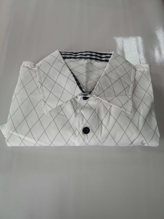 Nowa koszula męska / krótki rękaw / biała / wzór / R-XXL !71!