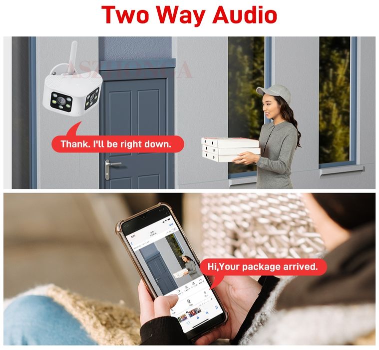 Панорамная WiFi камера 2 объектива угол обзора 180°