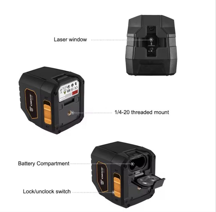 Nível a laser DEKO DKLL02 compacto