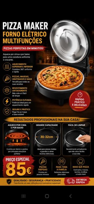 Pizza Maker 85€. Oportunidade
