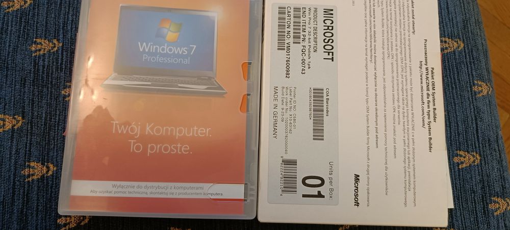 Oryginalny Windows 7 Professional