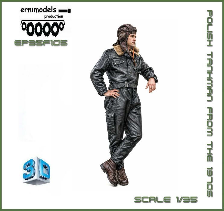 Figura z druku 3D  1/35 doskonała jakość Polski czołgista