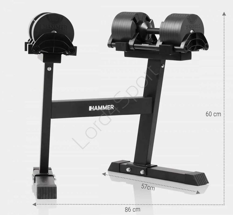 Zestaw hantli systemowych ze stojakiem HAMMER SMARTLOCK 2x32 kg