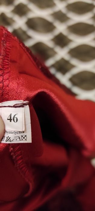 Sukienka elegancka czerwono bordowa 46 bolerko