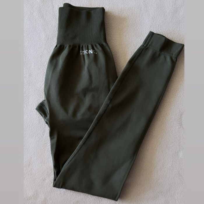 Ciemnozielone legginsy FLEX, Strong!