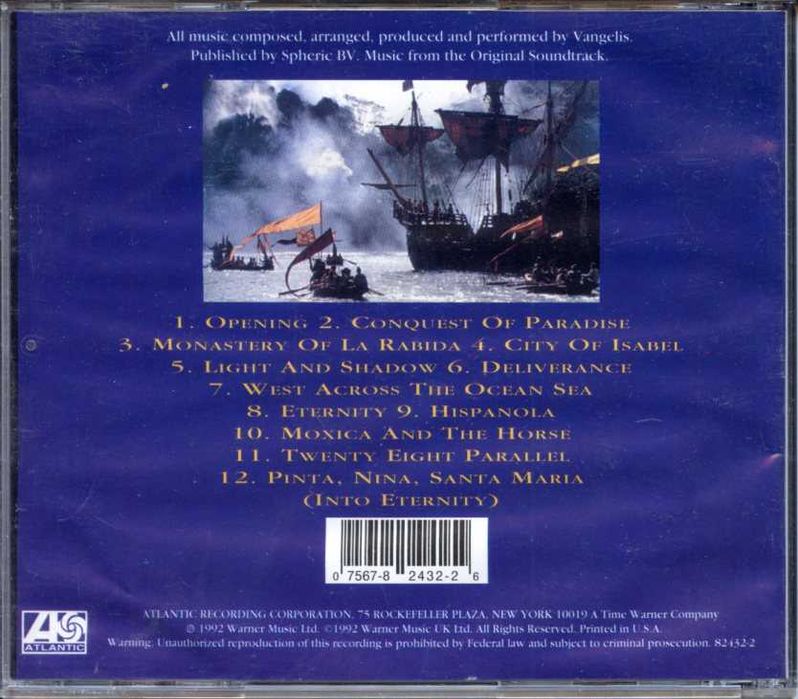 CD Vangelis 1492 Conquest Of The Paradise