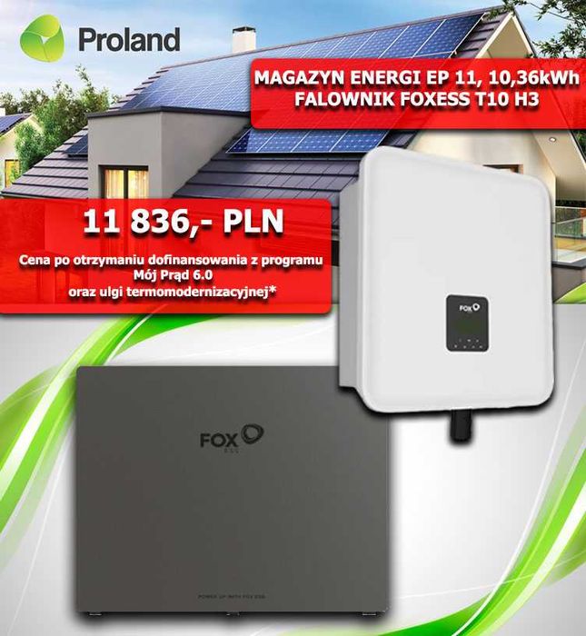 MAGAZYN ENERGII EP 11 10,36kWh FoxEss T10 H3 Z MONTAŻEM CENA 11 836,-*