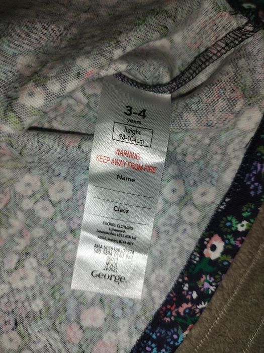 Sukienka dziewczęca 104 George kwiaty granatowa