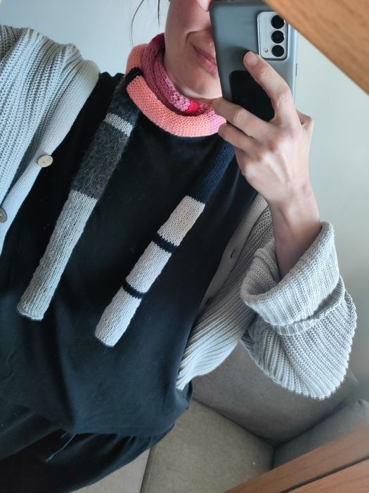 Szalik patchwork druty wool
