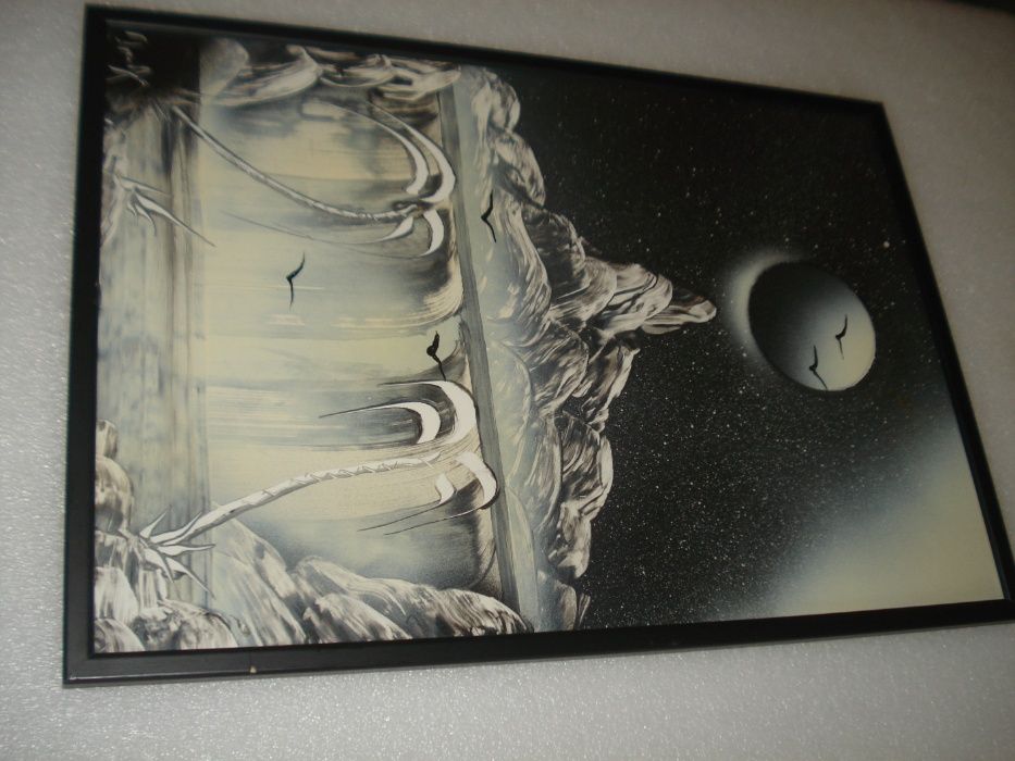 Quadro Arte de Rua a Tinta Spray - Paisagem no Espaço