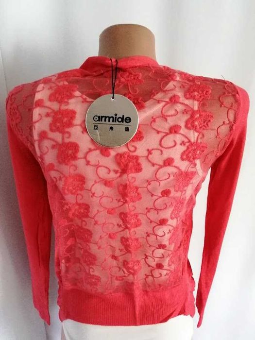 Нарядный лёгкий кардиган/накидка с кружевной спинкой armide