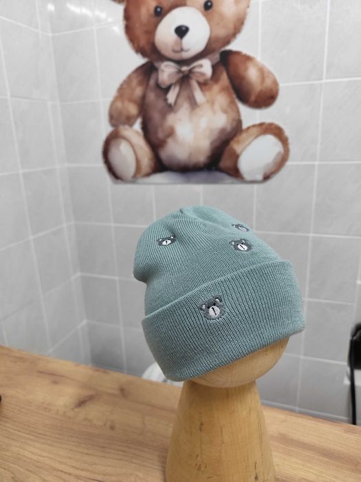 Czapka w Misie 100% Wełna Merino