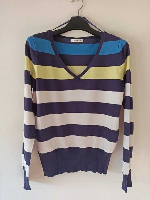 Cienki sweterek w pasy, George, r.42