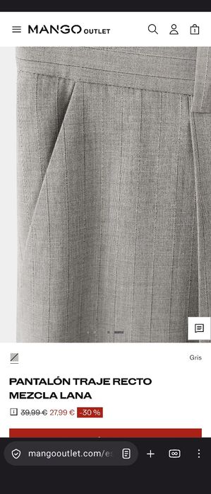 Жіночі штани з вовною Mango розмір 42 теплий сірий