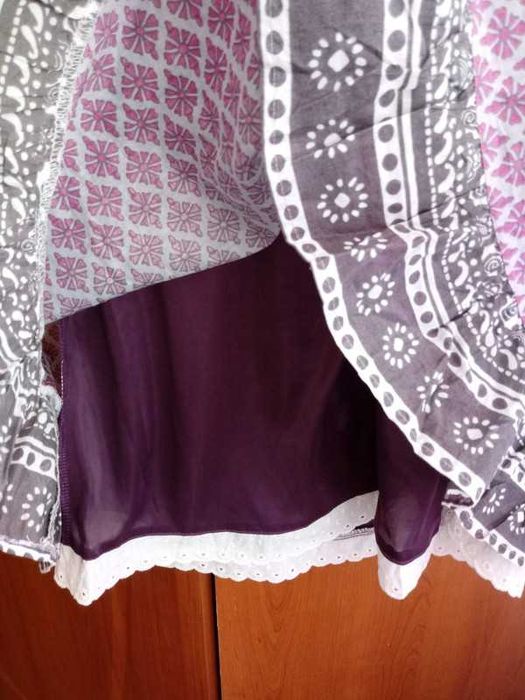 Sukienka ombre midi letnia plażowa falbanka bawełna Bershka S 34