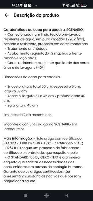 Capa para cadeiras