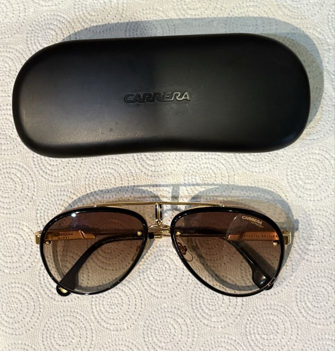 Okulary Carrera GLORY Black Gold / Black Brown Green Antireflex