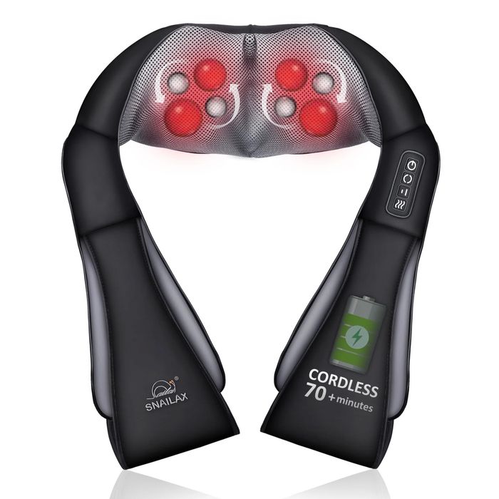 Snailax Massajador Shiatsu Pescoço/Ombros Recarregavel