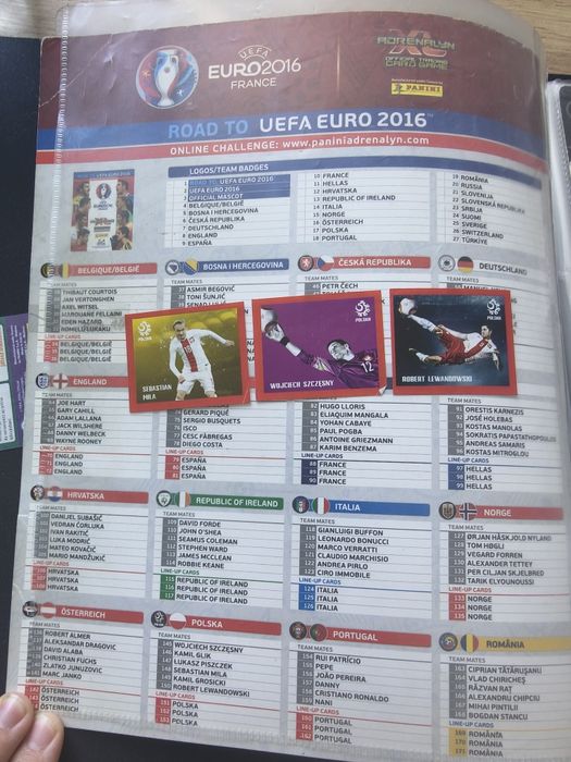 Album kolekcjonerski kart piłkarskich Euro  2016